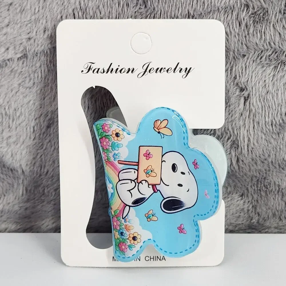 Pair of Snoopy Claw Clips Hair clips Charlie Brown Character Snoopy Rainbow Blue